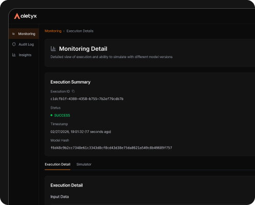 Decision Control execution logging showing monitoring detail with execution summary